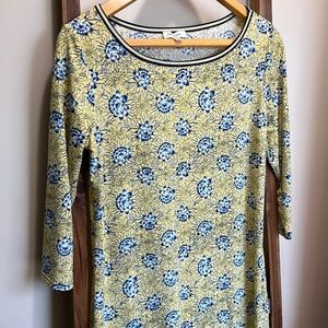 Max Studio Yellow & Blue Print Tunic Dress.
